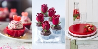 Štýlové valentínske cupcakes, muffiny a želé jahodový cheesecake